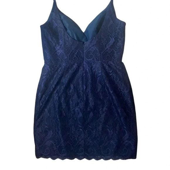 NWT Hayley Paige Occasions Navy Lace Mini Dress - Picture 3 of 6